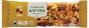 ☆Taste Of NatureはカナダのShandiz Natural Foods社によって作られた、美味しくてヘルシーで環境に優しい食品を作るナチュラル＆オーガニックバーのブランドです。 ☆有機農家から厳選した栄養成分の凝縮されたドライフルーツや美容食としても注目されているナッツ類をギュッと詰め込み、アガベシロップと玄米水飴で自然な甘みをつけたバーです。 ☆まろやかな甘みと芳醇な香りがクセになるメープルシロップ味です。 ☆有機JAS認定を受けた製品で、乳・卵・小麦不使用商品です。 アクティブに過ごす方の手軽な栄養補給にオススメです。有機認定商品。 原材料： 有機ピーナツ、有機レーズン加工品（有機レーズン、有機ひまわり油）、有機ひまわりの種、有機アガベシロップ、有機アプリコット加工品（有機アプリコット、有機米粉）、有機玄米パフ、有機玄米水飴、有機アーモンド、有機メープルシロップ、有機ひまわり油、食塩、寒天／メープル香料、バニラ香料 栄養成分　1本40gあたりエネルギー　190kcal