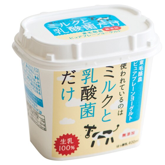 【送料無料】ムソー　東毛　ピュアプレーンヨーグルト　400ml　x2個セット【冷蔵】