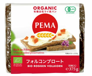 【送料無料】オーサワ　PEMA 有機全粒ライ麦パン(フォルコンブロート)　375g(6枚入)x2セット