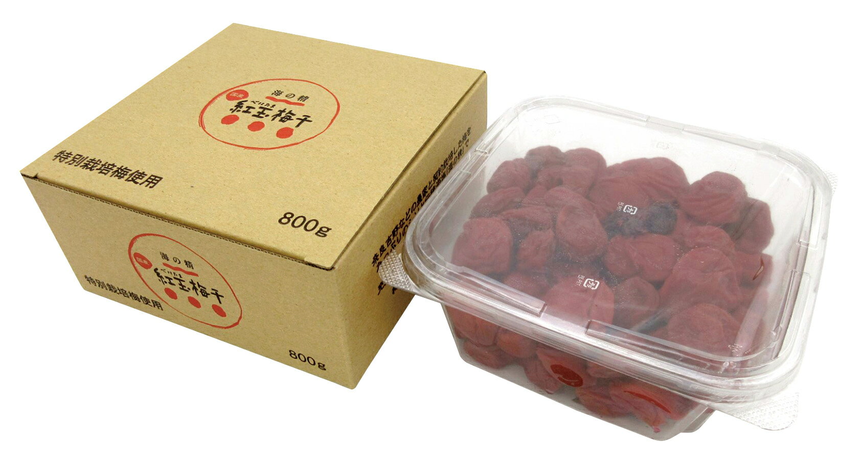 【送料無料】オーサワ　特別栽培 紅玉梅干　(カップ・箱)　800g　x2個セット