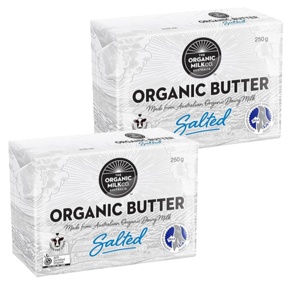 【送料無料】【直輸入品】グラスフェッド有機バター(加塩)250gx2 冷蔵