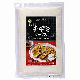 国産小麦の小麦粉とタピオカ澱粉を使用したチヂミミックスです。〇昆布粉末、オニオン粉末、しいたけ粉末を加え風味よく仕上げました。もちもち食感のチヂミをご家庭でお楽しみ下さい。 動物性原料不使用。 直径約24cm 2枚分。 原材料： 小麦粉（小麦（国産））、タピオカ澱粉、昆布粉末、オニオン粉末、しいたけ粉末、食塩