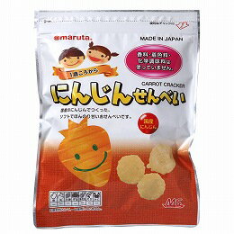 砂糖を使わずに、野菜を入れたほんのり甘いおせんべい。口どけがよく、サクッとソフトな食感です。国内産のにんじん・てんさい大根を使っています。香料、着色料、化学調味料不使用。かんしょでん粉は国内産のさつまいもから作られています。ワキシコーンスターチとは、もち種のコーンスターチから作られたでん粉です。 原材料： かんしょでん粉、ワキシーコーンスターチ、にんじん、てんさい大根、食塩