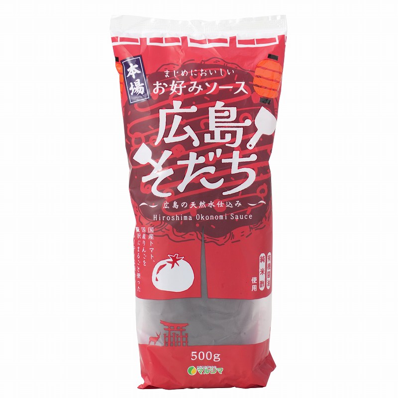 【送料無料】創健社　純正食品マルシマ　お好みソース広島そだち　500g　x2個セット