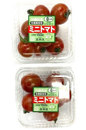 【有機認証】沖縄の有機ミニトマト 約150gP x2個セット【冷蔵】