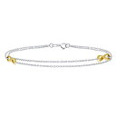 Bling Jewelry ロマンチックな 2 で 1 セット ダブル チェーン 2 トーン インフィニティ愛結び目 Anklet Ankle ブレスレット女性...