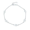 Bling Jewelry ZOO 動物ラッキー スレンダー 5 駅マルチ チャーム リンク エレファント Anklet 足首ブレスレット女性 .925 スターリング シルバー 10 インチ用