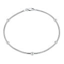 Bling Jewelry 「シンプルなプレーンボールビーズスネークチェーンアンクレット、女性やティーンエイジャー向け。.925スターリングシルバーでイタリア製、10インチ、1.5ミリのボール」