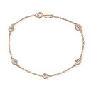 Bling Jewelry 女性用ローズゴールドメッキ.925スターリングシルバー9インチエレガントで繊細なキュービックジルコニアCZバイザヤードアンクレットチェーンリンクアンクルブレスレット