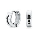 Bling Jewelry 男女兼用のバイカーの宝石類の小さいハロウィンの頭骨のホックの Kpop の Huggie のイヤリングは人の女性のティーン銀製の調子のステンレス鋼のためにあります(4)
