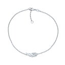 Bling Jewelry .925スターリングシルバーCZアクセントプロテクションガーディアンエンジェルウィングフェザーチャームガーディアンエンジェルウィングアンクレットブレスレット女性用ティーン