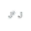 Bling Jewelry ABCミニマリストキャピタルブロックアルファベットレターイニシャルJスタッドピアスティーンのための女性用.925スターリングシルバー