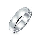 Bling Jewelry カスタマイズ可能なユニセックスカップル用.925スターリングシルバー結婚指輪、男性と女性のためのシンプルで磨かれたミニマリストドームデザイン、5、6、7 MM
