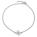 Bling Jewelry 女性のティーンのための3つの葉のシャムロックの花のAnkletの幸運な魅力のクローバーの足首のブレスレット Figaroは調節可能なエクステンダーとの.925の純銀製9から10インチを酸化させたつなぐ
