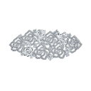 Bling Jewelry ロマンチックな女性の舗装結婚式ブライダル クリスタル ファッション ギャツビー ビンテージ アールデコ スタイル クラスター花バラ スカーフ ブローチ ピン女性のためのシルバー メッキ真鍮します。