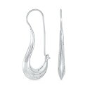 Bling Jewelry ボヘミアン アーティザン トライバル エッチング バリ デザイン .925 スターリングシルバー エロンゲーテッド フープ ピアス ホロウ ベル プルスルー ヒンジ スレッダー ピアス レディース ティーン向け