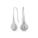 Bling Jewelry 「彫られたダイヤモンドカットのふくらんだペアシェイプのレインドロップティアドロップイヤリング、女性用フィッシュフック。.925スター...