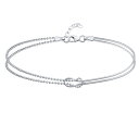 Bling Jewelry ロマンチックな愛の結び目無限アンクル ブレスレット女性ティーン分割ビーズ ボール蛇チェーン .925 スターリング シルバー調整可能な 9 ~ 10 インチ用