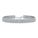 Bling Jewelry ブライダル ホリデー 伝統的なファッション ワイド5列クリスタル ステートメント チョーカーネックレス 女性用、ウェディング、カクテルパーティー、プロム 調整可能