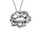 Bling Jewelry 蟹座のカニのペンダントネックレス、男性、女性用、アンティーク調。.925シルバー占星術占星術。