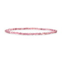 Bling Jewelry ミニ可憐な小さなプチ シード キャビア ビーズ スタッキング ラウンド ファセット本物の天然石ピンク トルマリン ボール スタッカブル ストランド ストレッチ ブレスレット女性 10 代の調整可能な(4)