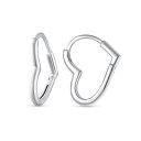 Bling Jewelry 「シンプルでエンドレスなチューブのロマンチックなハート型ミニフープイヤリング。女性やティーンにぴったりの.925スターリングシルバー製で、0.75インチです。」