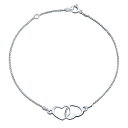 Bling Jewelry ロマンティックなオープンインターロッキングハートアンクレット、女性用アンクルブレスレット、.925スターリングシルバー、9インチから10インチまで調整可能なエクステンダー付き。