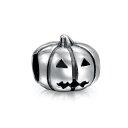 Bling Jewelry 不気味なハロウィーン ジャック O ランタン パンプキン チャーム ビーズ女性の 10 代酸化 .925 スターリング シルバー ヨーロッパのブレスレットに合う