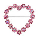 Bling Jewelry ロマンチックな結婚式の休日のピンクのきらめきの水晶ブライダルの方法女性のロジウムめっきされた合金のための大きい声明開いた中心の定形花のブローチ Pin