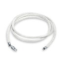 Bling Jewelry 「女性、男性、ティーンのための白いサテンシルクのネックレスペンダントコード。.925スターリングシルバーのロブスタークローフック、24インチ」