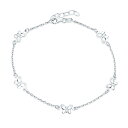 Bling Jewelry 自然庭園マルチステーションチャームバタフライアンクレットフットアンクルブレスレット女性ティーンズ.925スターリングシルバー調整可能9~10インチ