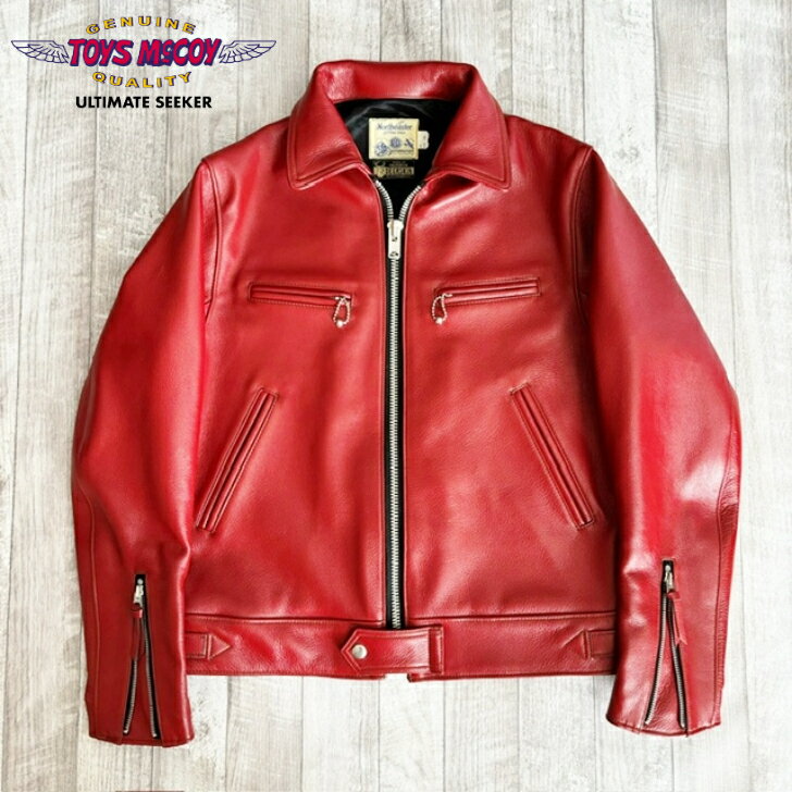 【トイズマッコイ】 ベック サンダーバード 2 ディアスキン レッド レザージャケット TOYS McCOY BECK THUNDERBIRD 2 DEERSKIN LEATHER JACKET 鹿革 シングル ライダース