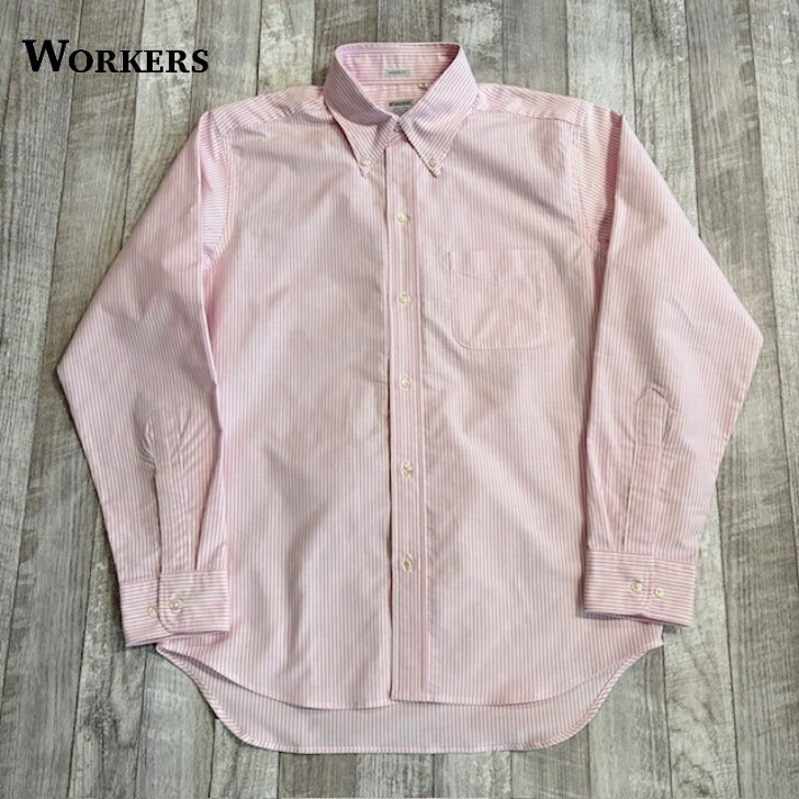  モディファイド 6ボタン BD スーピマ オックス ストライプ ピンク WORKERS Modified 6 Button BD, Supima OX, Stripe, Pink トラッド アメトラ ボタンダウン シャツ