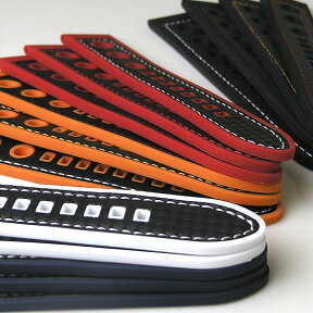 【送料無料】Rubber Cabon Hole Style / 20mm 22mm 24mm / Black White Red Navy Orange Stitching and Stainless Buckle / 腕時計 ベルト バンド ストラップ シリコン ラバー