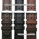 楽天ブリスショップ（楽天市場店）【送料無料】Buffalo Heavy Stitching Style 18mm 20mm 22mm Italian Calf Leather and Stainless Mirror Silver Buckle / 時計 ベルト バンド ストラップ バッファロー ブラック ブラウン ダークブラウン