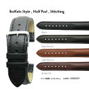 【送料無料】Buffalo Style Half Pad / 18mm 20mm 22mm / Calf Leather Stitching and Aluminum Buckle / 腕時計 ベルト バンド ストラップ バッファロー ハーフパッドプロフィール