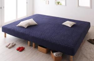 King-Size - 【新生活応援】ベッド 連結ベッド ファミリーベッド マットレスベッド ポケットコイル 連結 シンプル 脚付き コンパクト 組立簡単 分割 ポケットコイル マイクロファイバーシーツ付 キング (セミシングル シングル) 脚8cm 組立設置