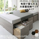 ベッド ベッドフレーム マットレス付き フィッツ 木製 収納付きベッド ヘッドレス 薄型スタンダードボンネルコイルマットレス付き ハイタイプ 引き出しなし シングル 組立設置付(3)