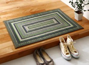 Rakuten - 自然素材ラグ 純国産ラインデザインい草ラグ ふっくら 6mm 60×90cm