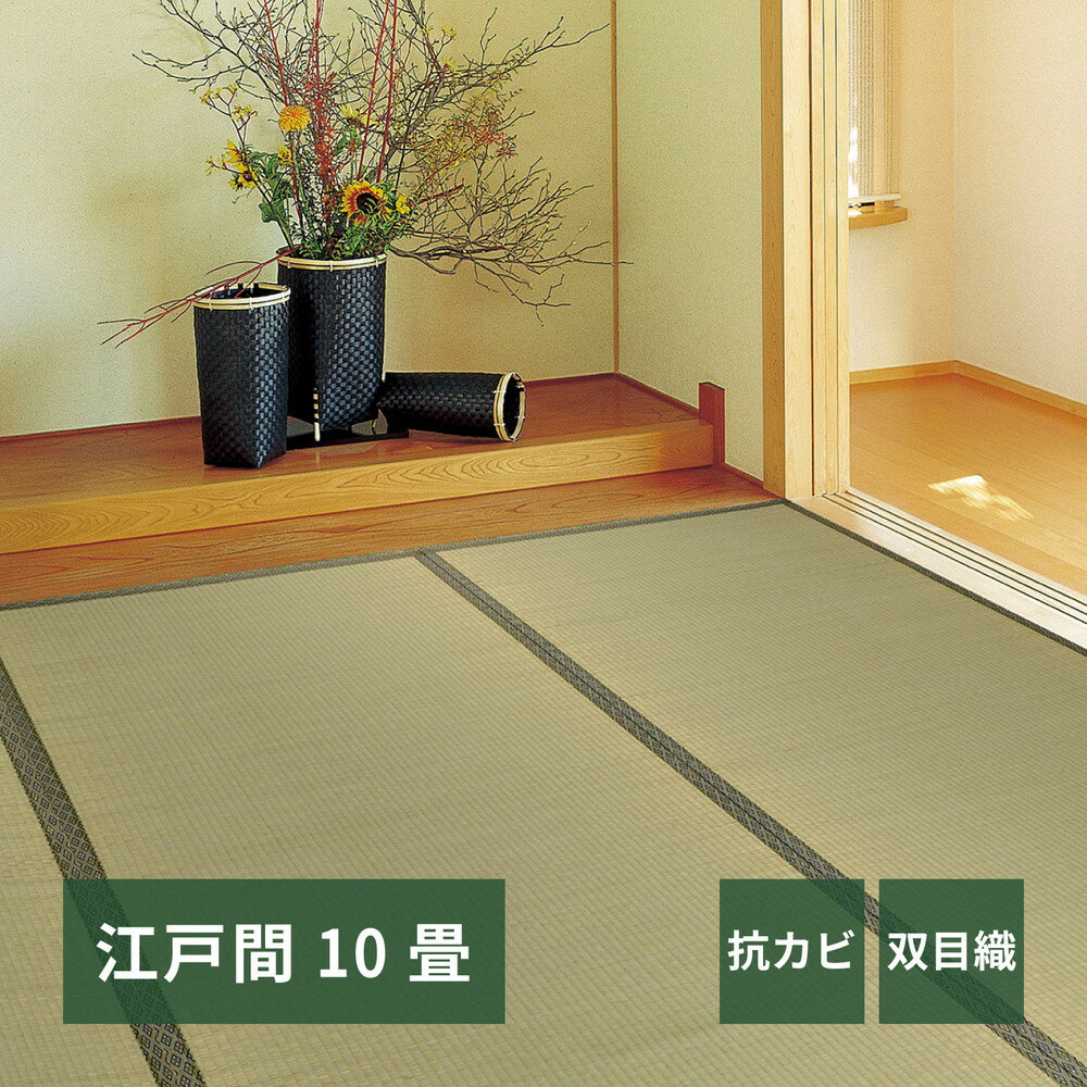 乐天商城 - い草カーペット 柳川（やながわ） 江戸間 10帖（440×352）