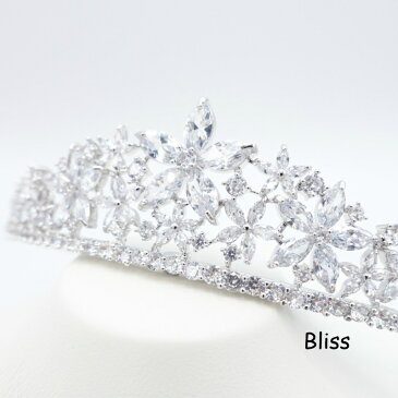 ウェディング アクセサリー【キュービックジルコニア フラワー ティアラ】ヘッドアクセサリー ヘアアクセサリー ブライダル 髪飾り 小枝アクセサリー ナチュラル リーフ ビジュー 花 小物 CZ ジルコン 冠 ※ ウエディング 結婚式 二次会 和装 演奏会 卒業式 発表会