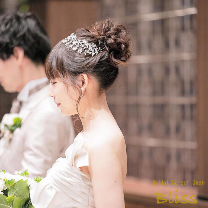 感謝の声続々！ ヘッドドレス フラワー シルバー 結婚式 ウエディング ヘアアクセ ５