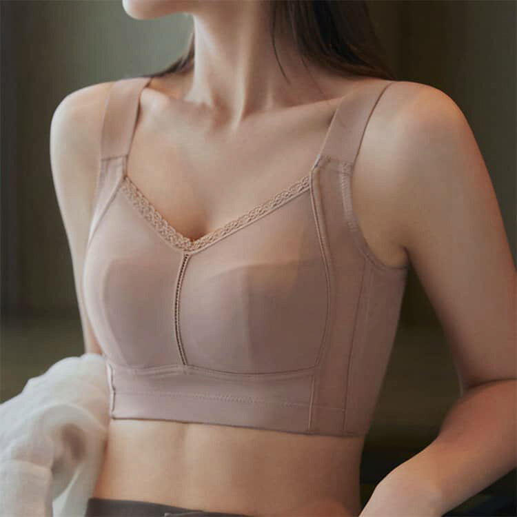 薄手 垂れ防止 胸を小さく見せるブラ ブラ 脇高 胸を小さく見せるブラ シームレスブラ 下着 ブラ ノンワイヤー ソフト 大きいサイズ レディース 補正下着 ブラ ブラジャー レディース下着 軽量 blissful-10007906 プチギフト雑貨店 BLISSFUL サンプル画像3