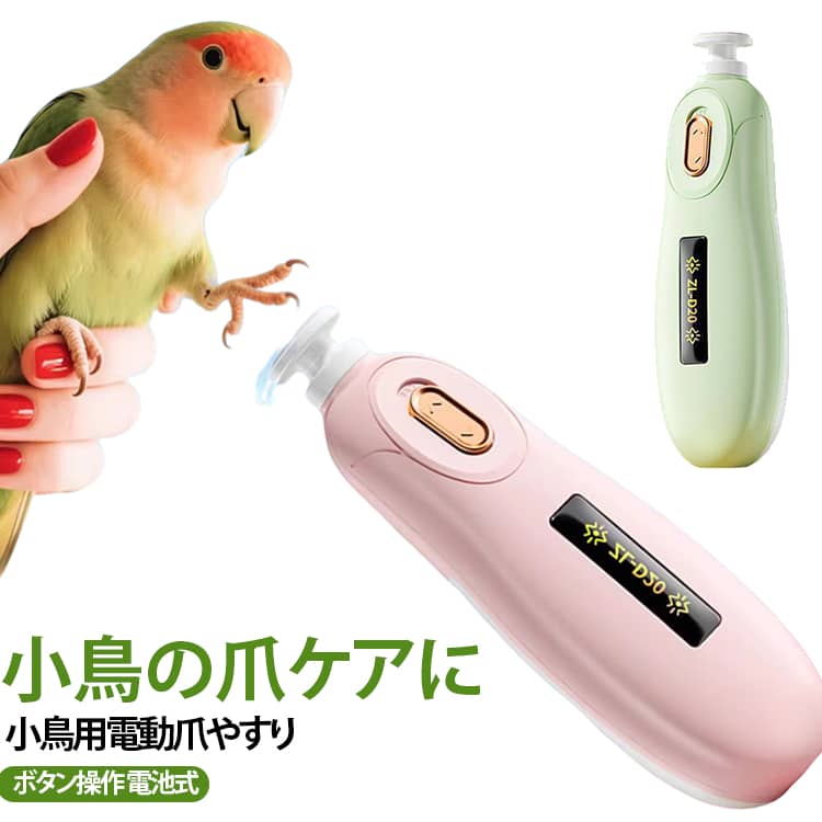 鳥用 電動研磨式 小鳥用 爪ケア コンパクト ハンディタイプ 小鳥用 電動爪やすり ボタン操作 電池式 インコ 文鳥 小鳥 ペット用 ネイルケア 爪ケア用品
