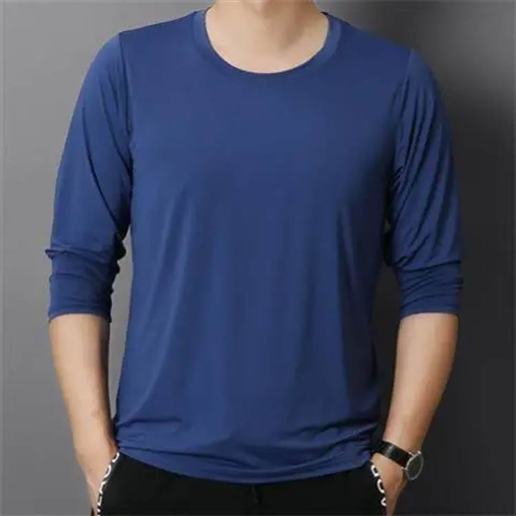 2枚セット インナーシャツ 夏 トップス tシャツ 涼しい 丸首 薄手 スポーツ アイスシルク 長袖tシャツ 吸水速乾 接触冷感 ストレッチ 長袖 Tシャツ インナーシャツ 作業服 作業着 トレーニングウェア ゴルフ 野球 大きいサイズ バイク 釣り キャンプ メンズ blissful-10004267 プチギフト雑貨店 BLISSFUL サンプル画像3