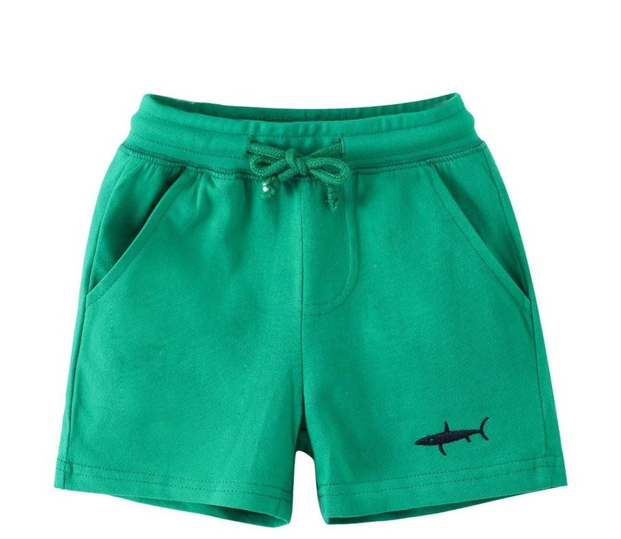 Short Pants - ショートパンツ ベビー ハーフパンツ 短パン 男の子 ショートパンツ 女の子 ボトムス 半ズボン 子供用 ウエストゴム ウエスト紐 サメ ワンポイント