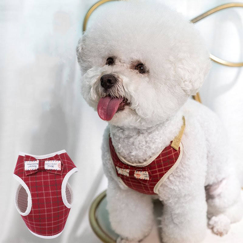 樂天商城 - 猫ハーネス 犬ハーネス 小型犬 犬用ハーネス 中型犬 犬 服 ハーネス おしゃれ ペットハーネス 犬のハーネスリード 胴輪 チェック かわいい ハーネス付き服S M