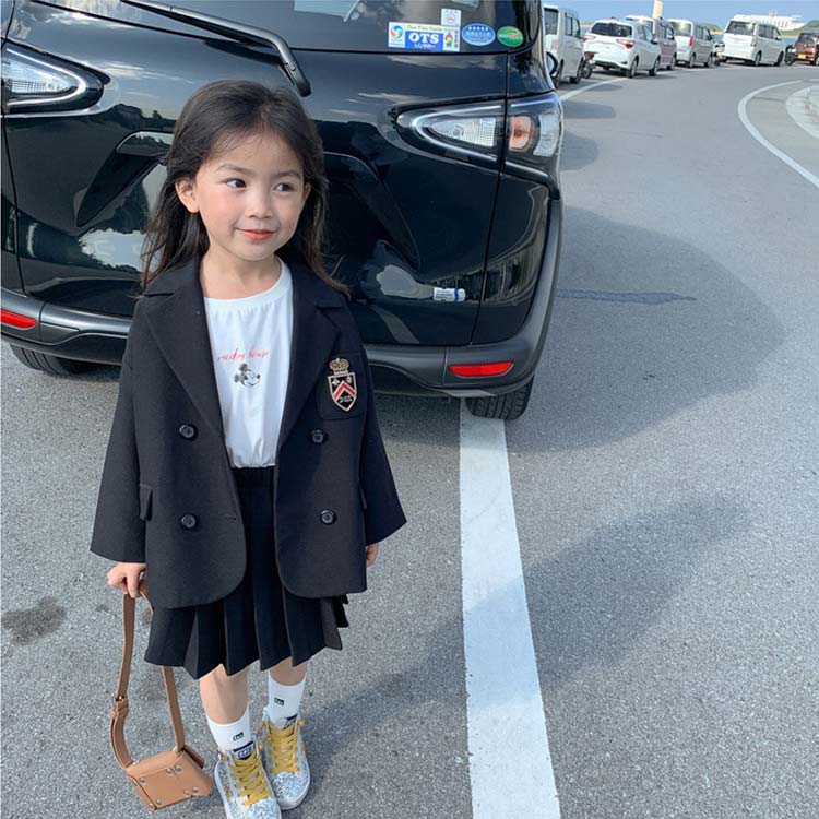 結婚式 100 女の子 春 ドロップショルダー 黒 女の子 プリーツスカート 子供服 フォーマルスーツ 秋 上下セット ブラック 入園式 入学式 140 ジャケット 七五三 卒業式 発表会 誕生日 記念日 お受験 小学生