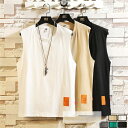 メンズ 袖なしTシャツ インナー タンクトップ ノースリーブ 無地 カジュアル 丸首 ランニング おしゃれ
