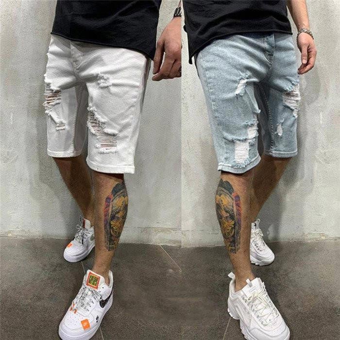 ダメージ加工 デニムジーンズ ショートパンツ デニムパンツ ハーフパンツ メンズ ...